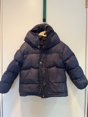 Finger In The Nose Navy Puffer Jacket with Hood